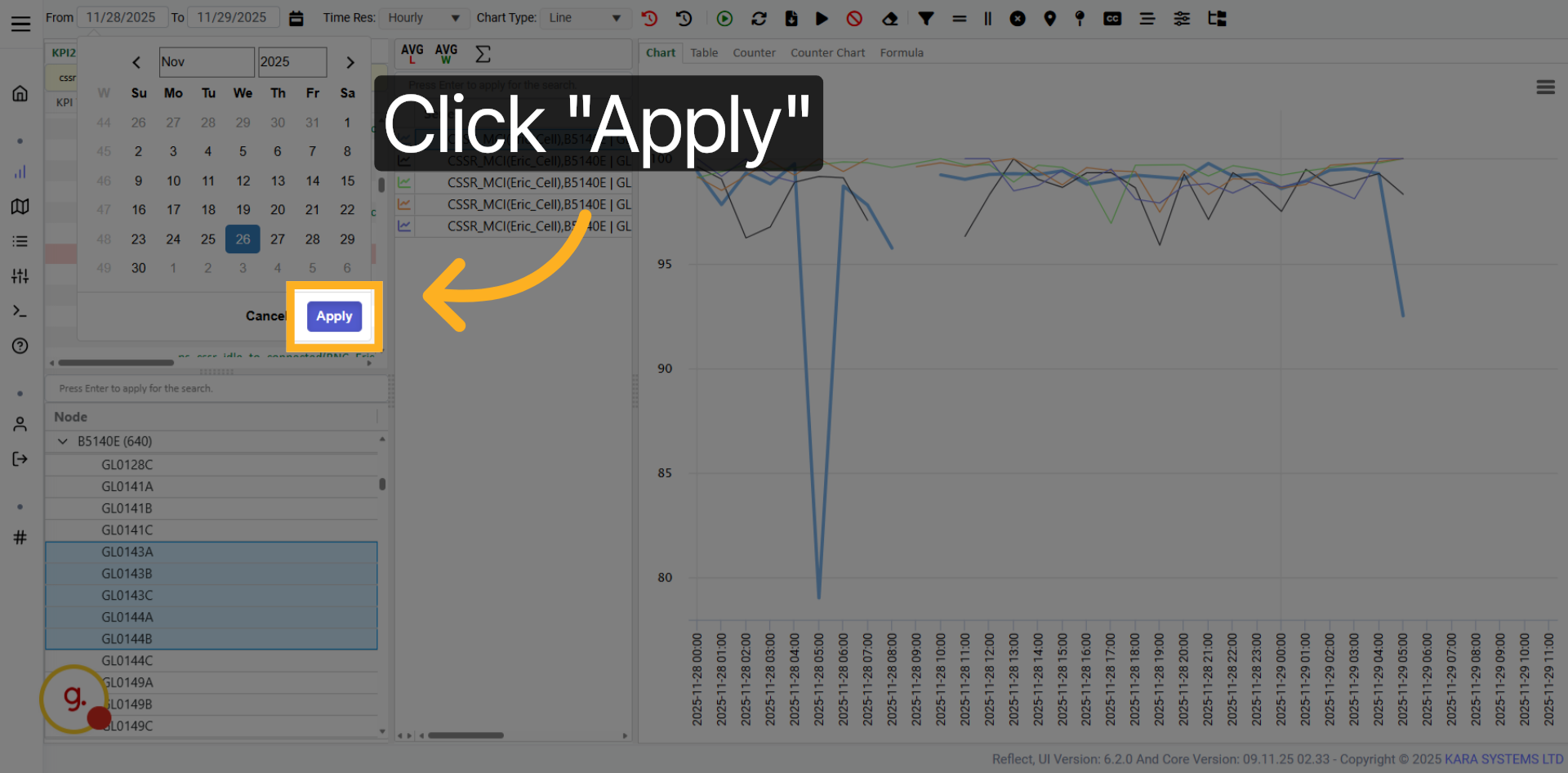 Apply Date Range Selection